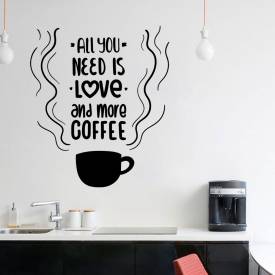 Adesivo de parede para cozinha ou escritorio eu amo cafe