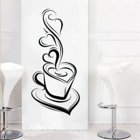 Adesivo de parede para Cozinha Xícara de Café