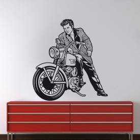Adesivo de Parede Personalidade Elvis na Moto