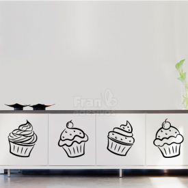 Adesivo decorativo para cozinha cupcakes