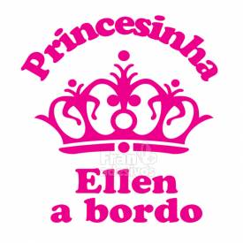 Adesivo Bebê a Bordo Personalizado Coroa de Princesa