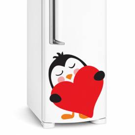 Adesivo de geladeira Pinguim Apaixonado 2