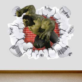 Adesivo de Parede Buraco Falso O Incr�vel Hulk 3D