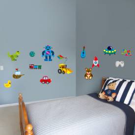 Adesivo de parede infantil brinquedos de menino