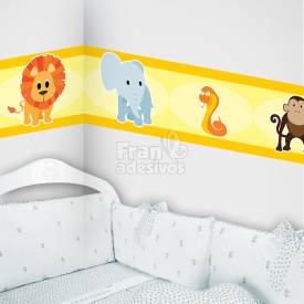 Faixa Decorativa para quarto infantil Safari - Amarelo