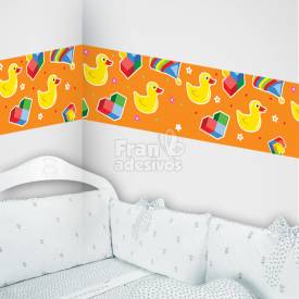 Faixa Decorativa para quarto infantil Patinhos - laranja