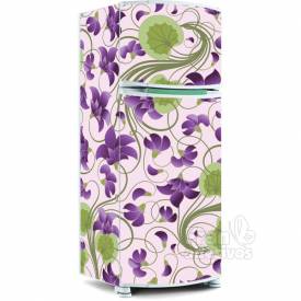 Adesivo para envelopamento de geladeira - Floral 6 