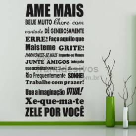 Adesivo de Parede Frase - Ame mais