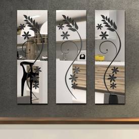 Espelho Decorativo Floral Triplo