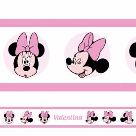 Adesivo de Parede Faixa Personalizada Minnie 2 Rosa