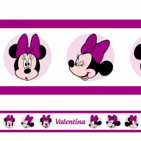Adesivo de Parede Faixa Personalizada Minnie 2 Roxa