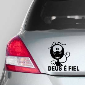 Adesivo de Carro Smilinguido Deus é Fiel