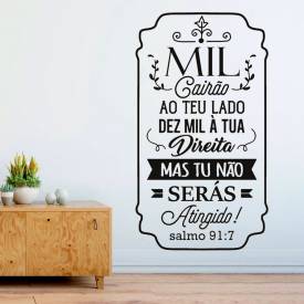 Adesivo de Parede Frase Mil Cairão Salmo