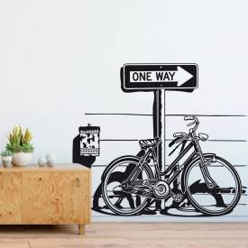 Adesivo De Parede One Way Bike